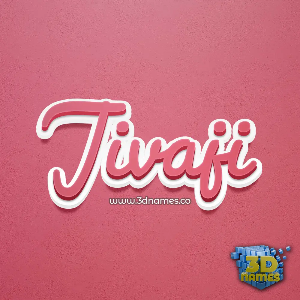 jivaji in Red Scribble style - 3D name wallpaper