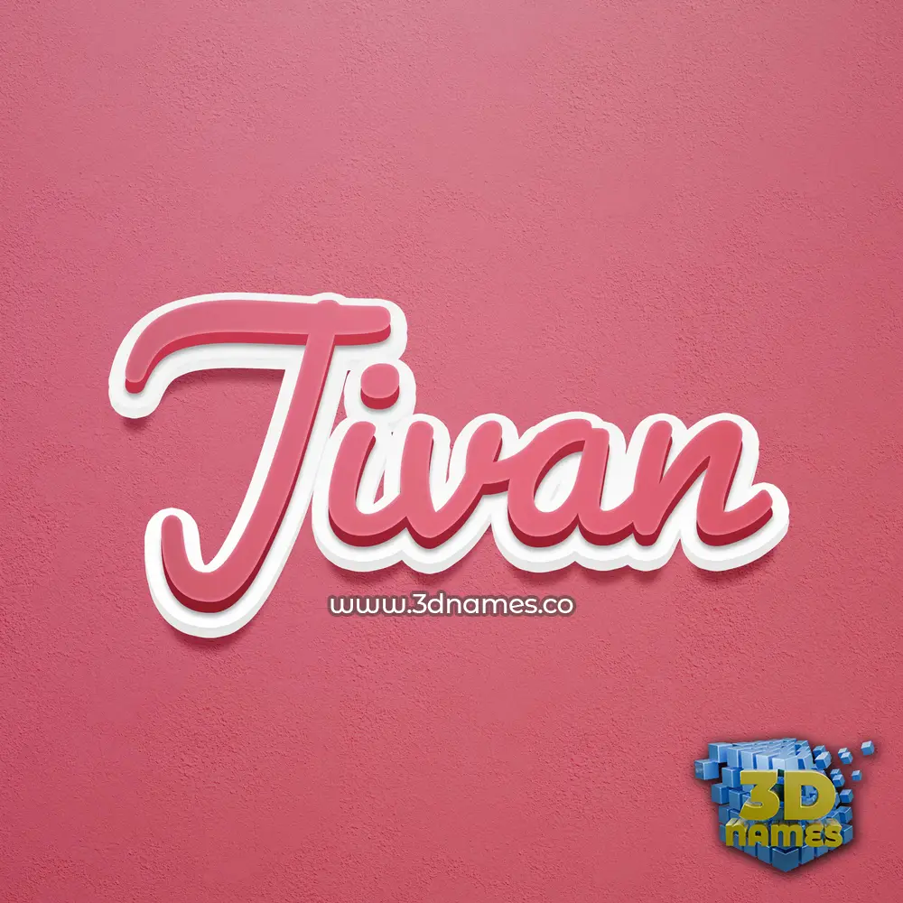 jivan in Red Scribble style - 3D name wallpaper