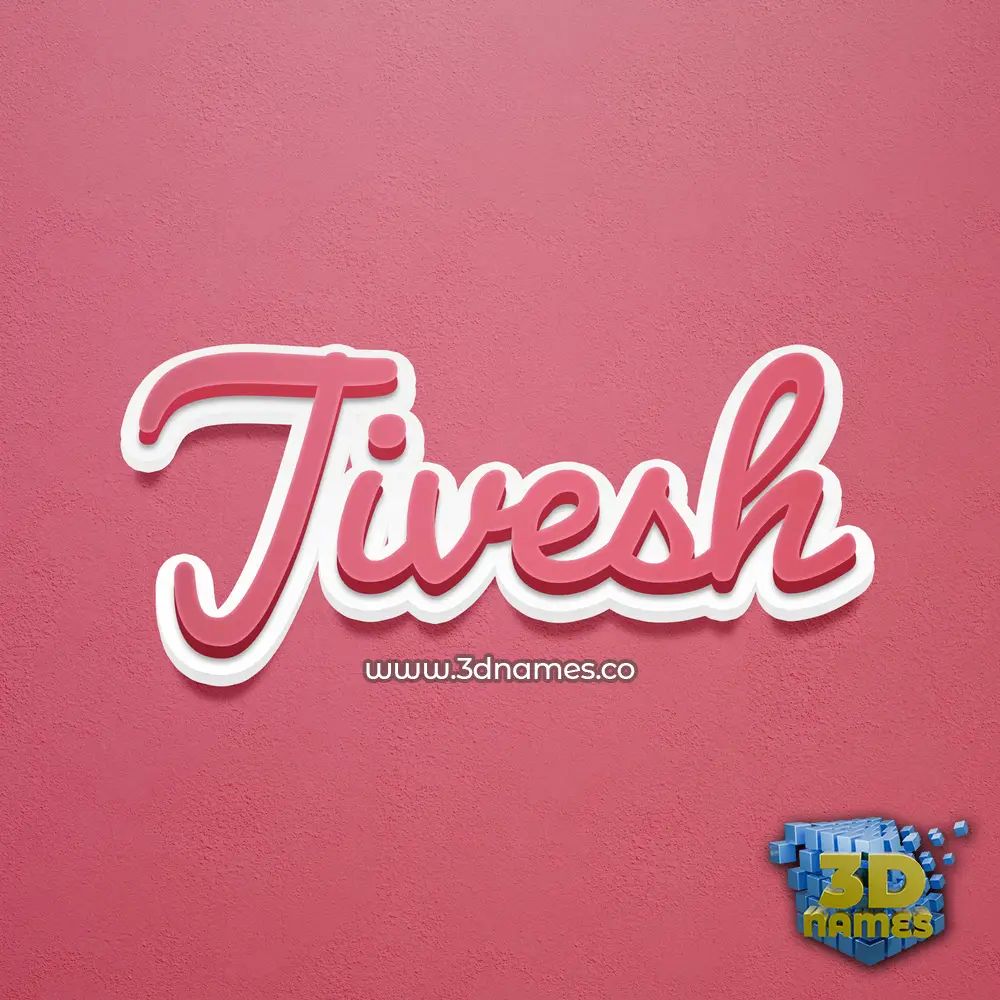 jivesh in Red Scribble style - 3D name wallpaper