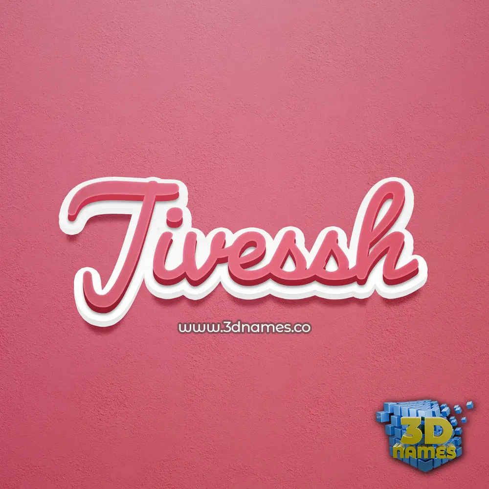 jivessh in Red Scribble style - 3D name wallpaper