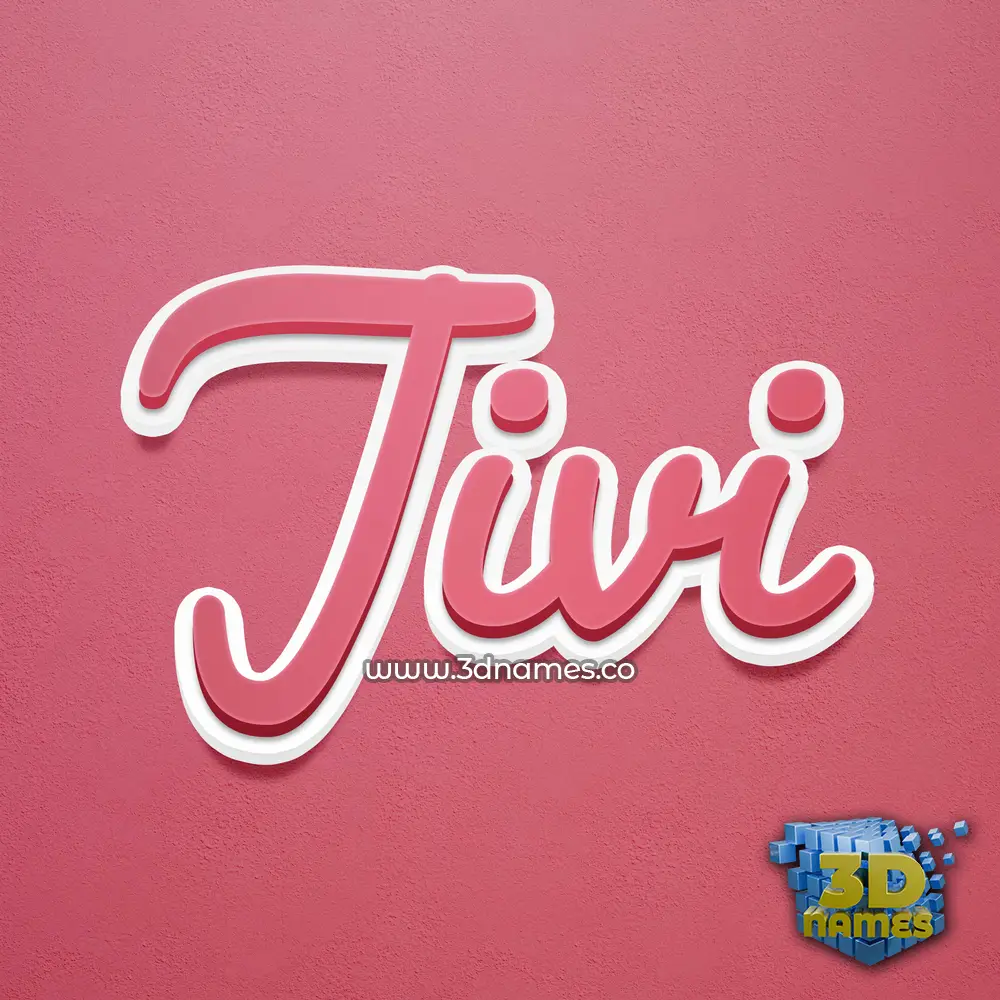 jivi in Red Scribble style - 3D name wallpaper