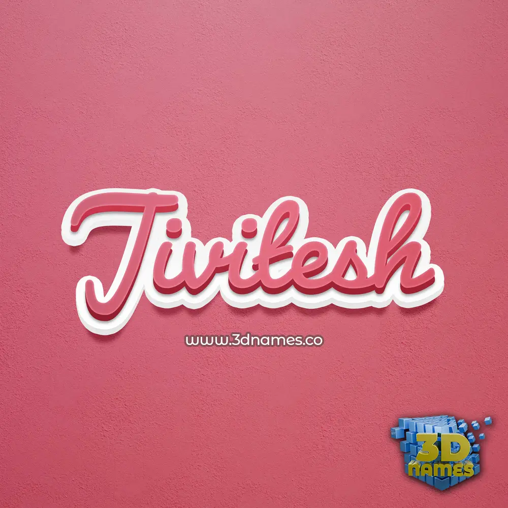 jivitesh in Red Scribble style - 3D name wallpaper