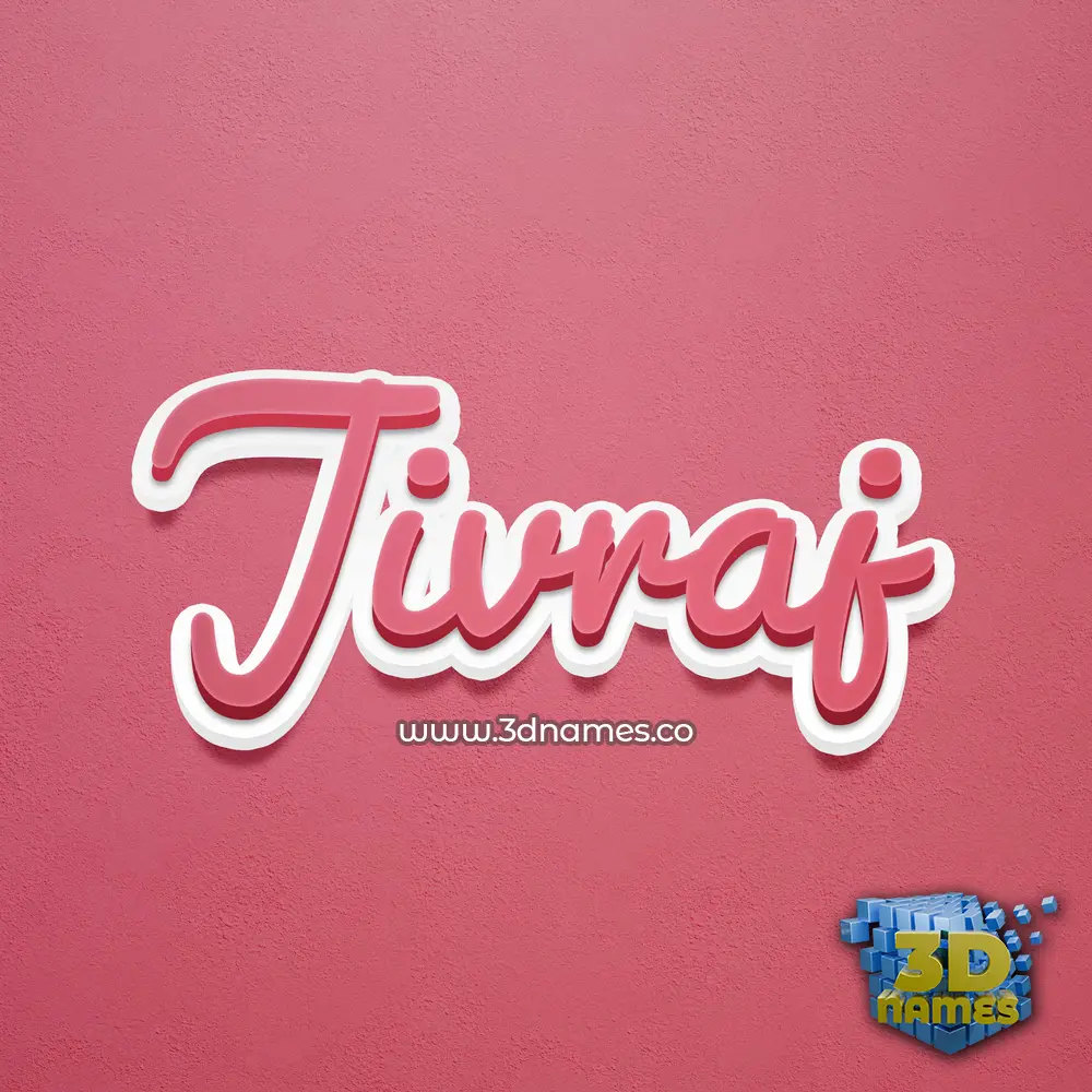 jivraj in Red Scribble style - 3D name wallpaper