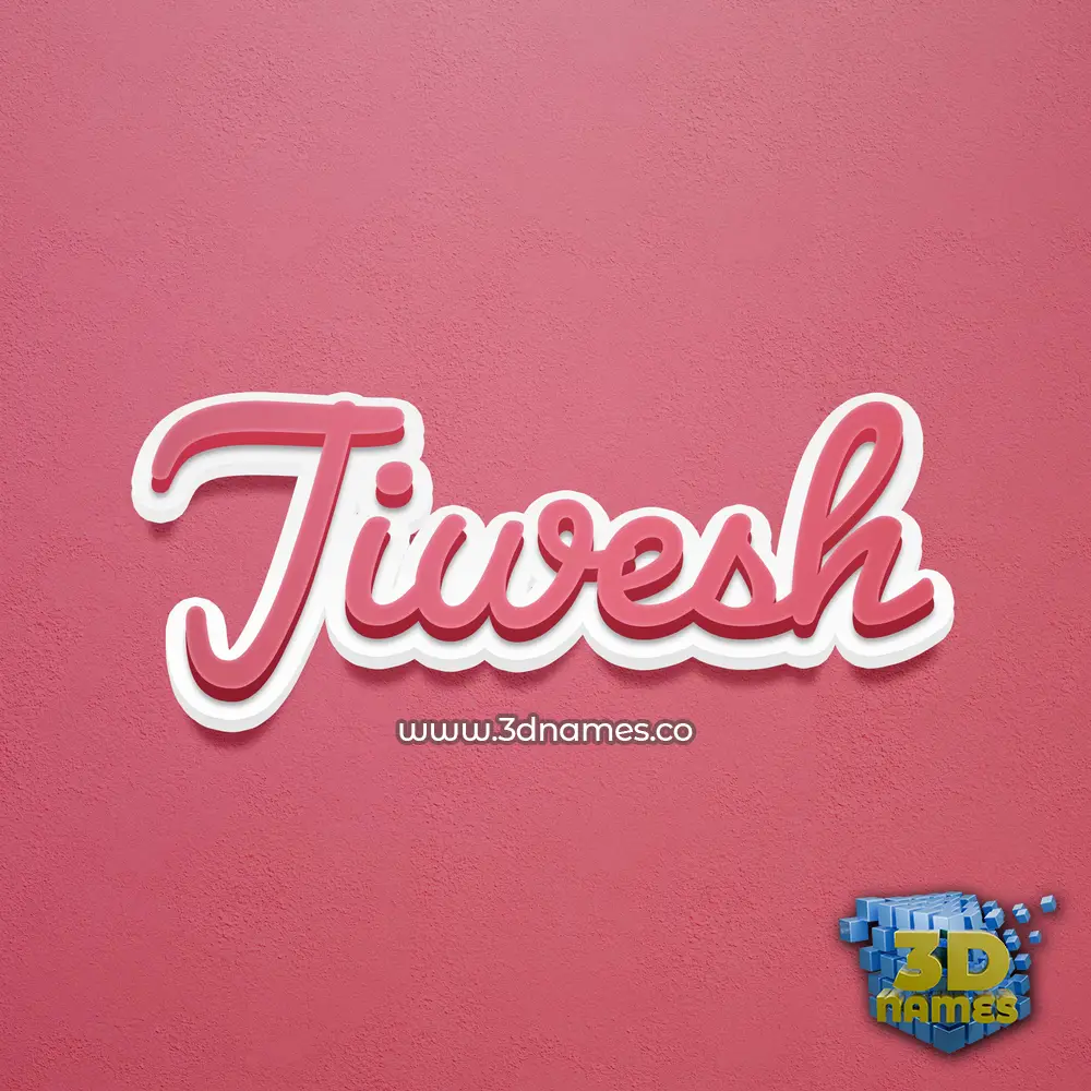 jiwesh in Red Scribble style - 3D name wallpaper