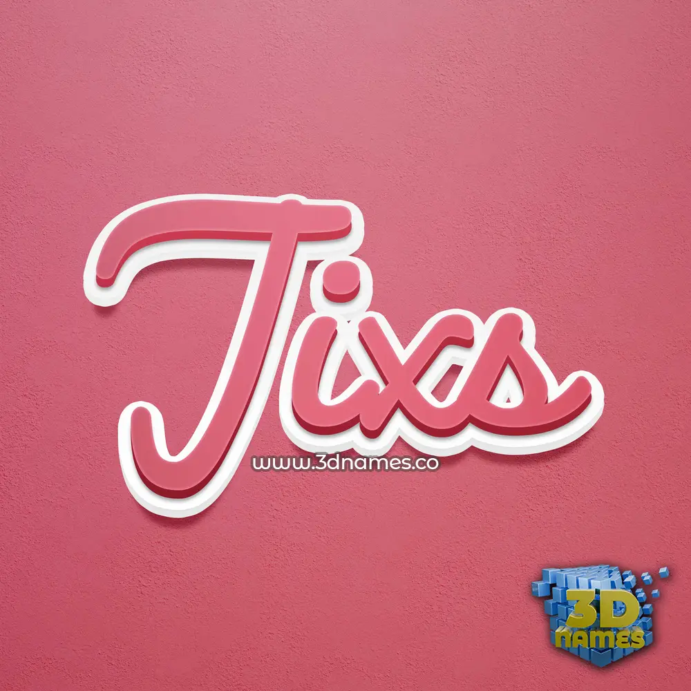 jixs in Red Scribble style - 3D name wallpaper