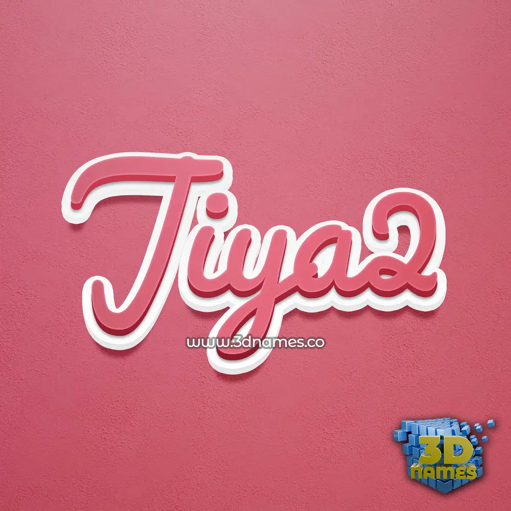 jiya2 in Red Scribble style - 3D name wallpaper