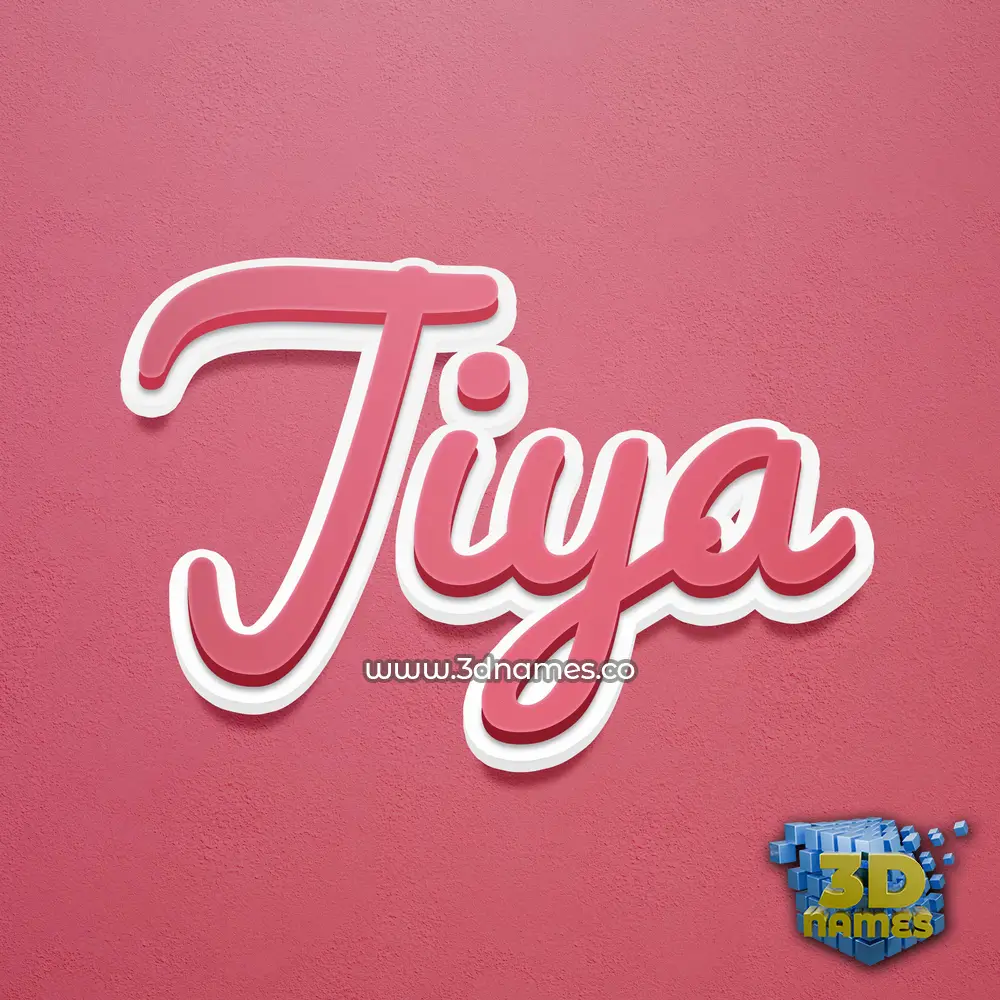 jiya in Red Scribble style - 3D name wallpaper