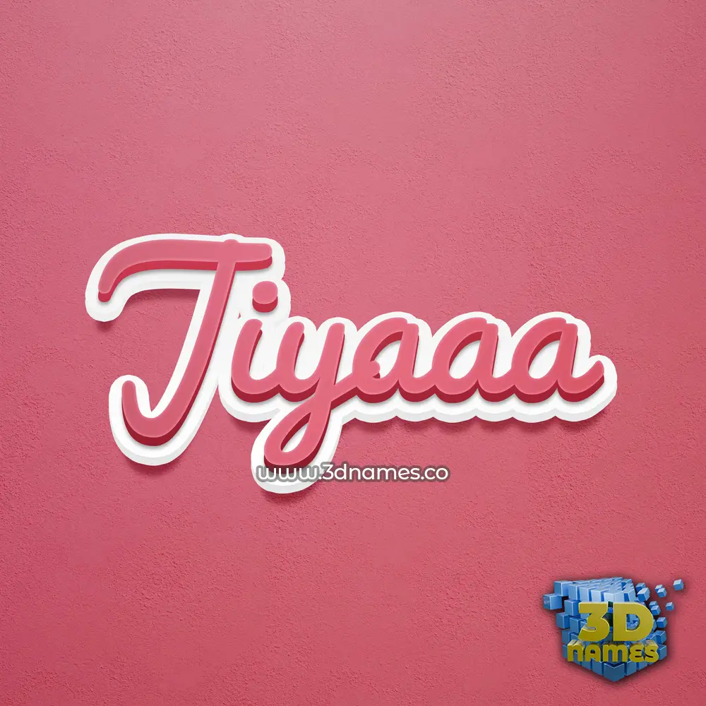 jiyaaa in Red Scribble style - 3D name wallpaper
