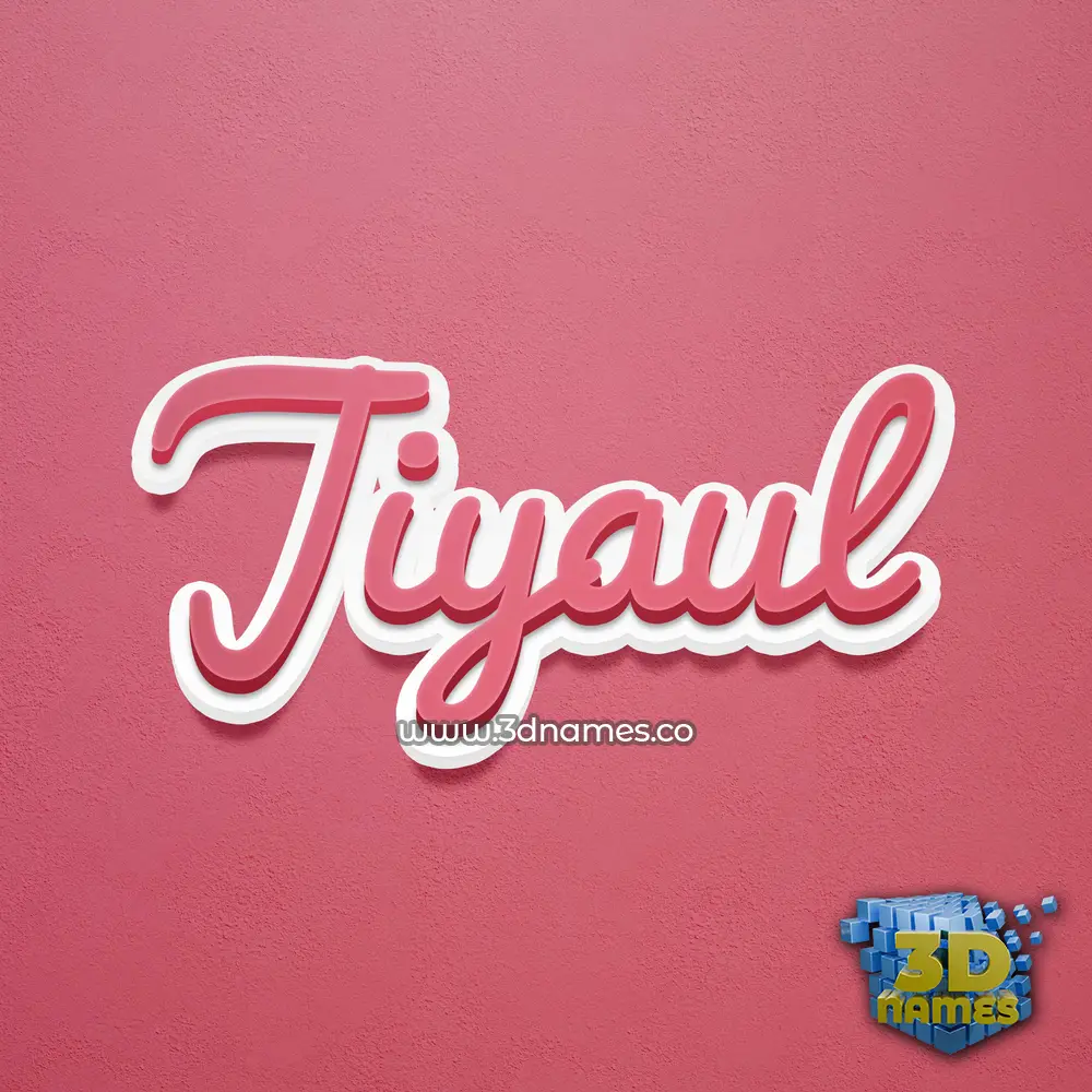 jiyaul in Red Scribble style - 3D name wallpaper