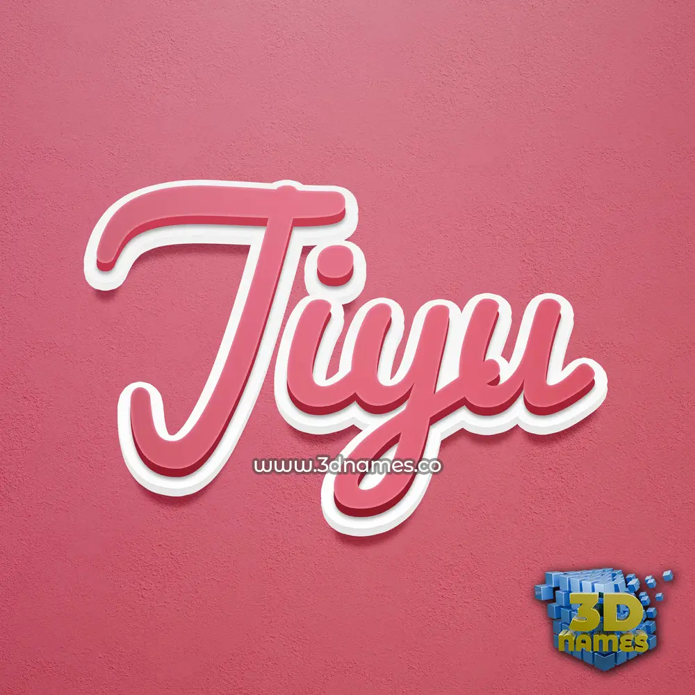 jiyu in Red Scribble style - 3D name wallpaper