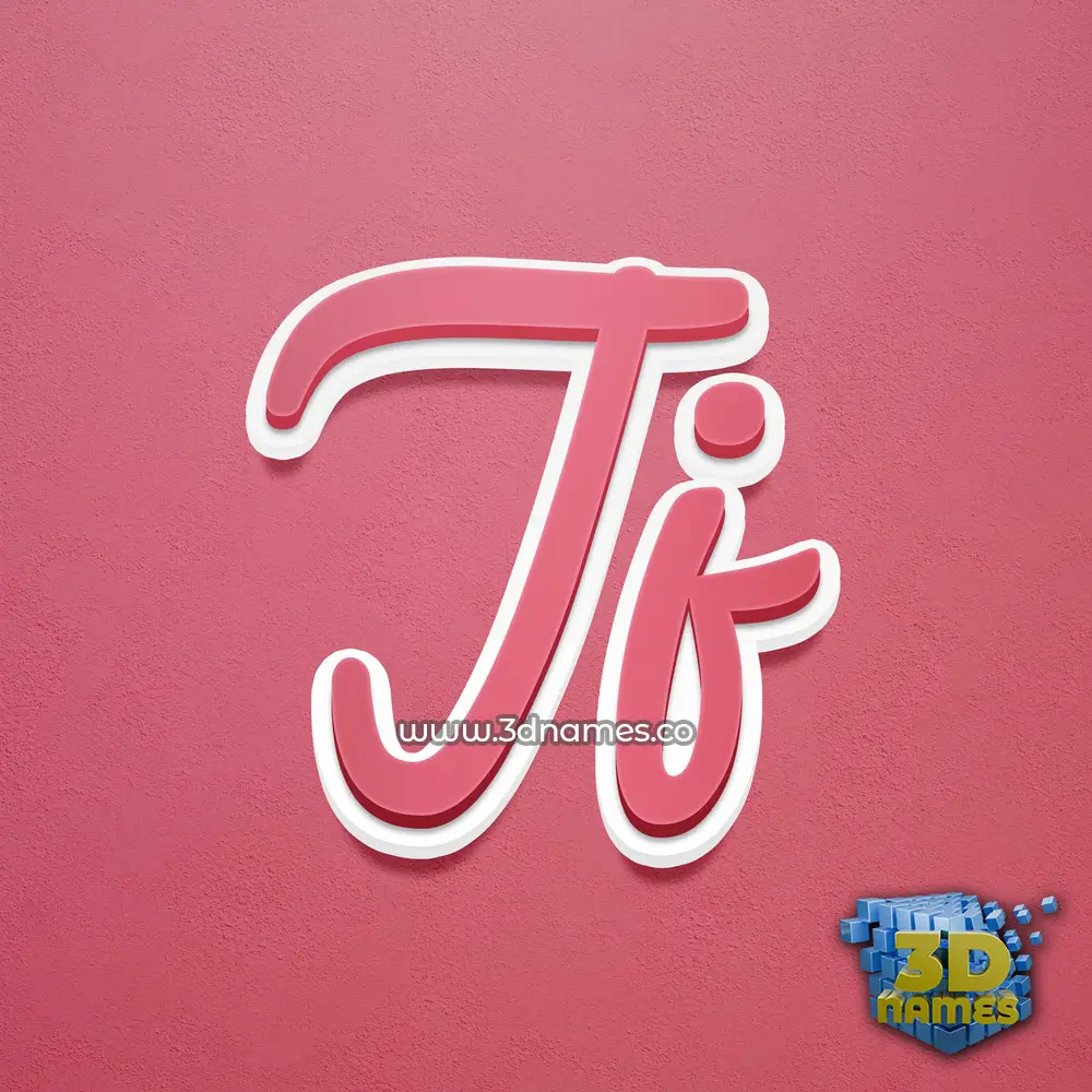 jj in Red Scribble style - 3D name wallpaper