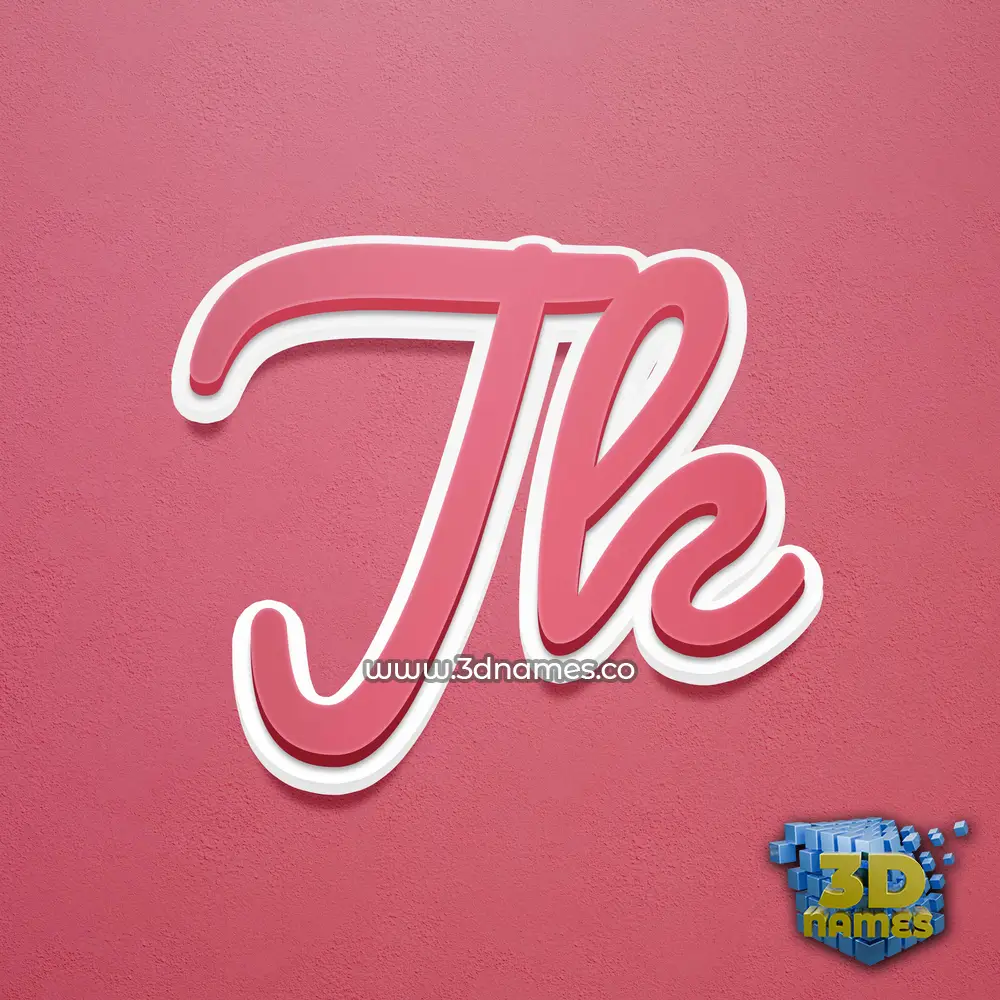 jk in Red Scribble style - 3D name wallpaper