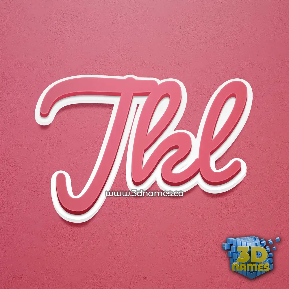 jkl in Red Scribble style - 3D name wallpaper