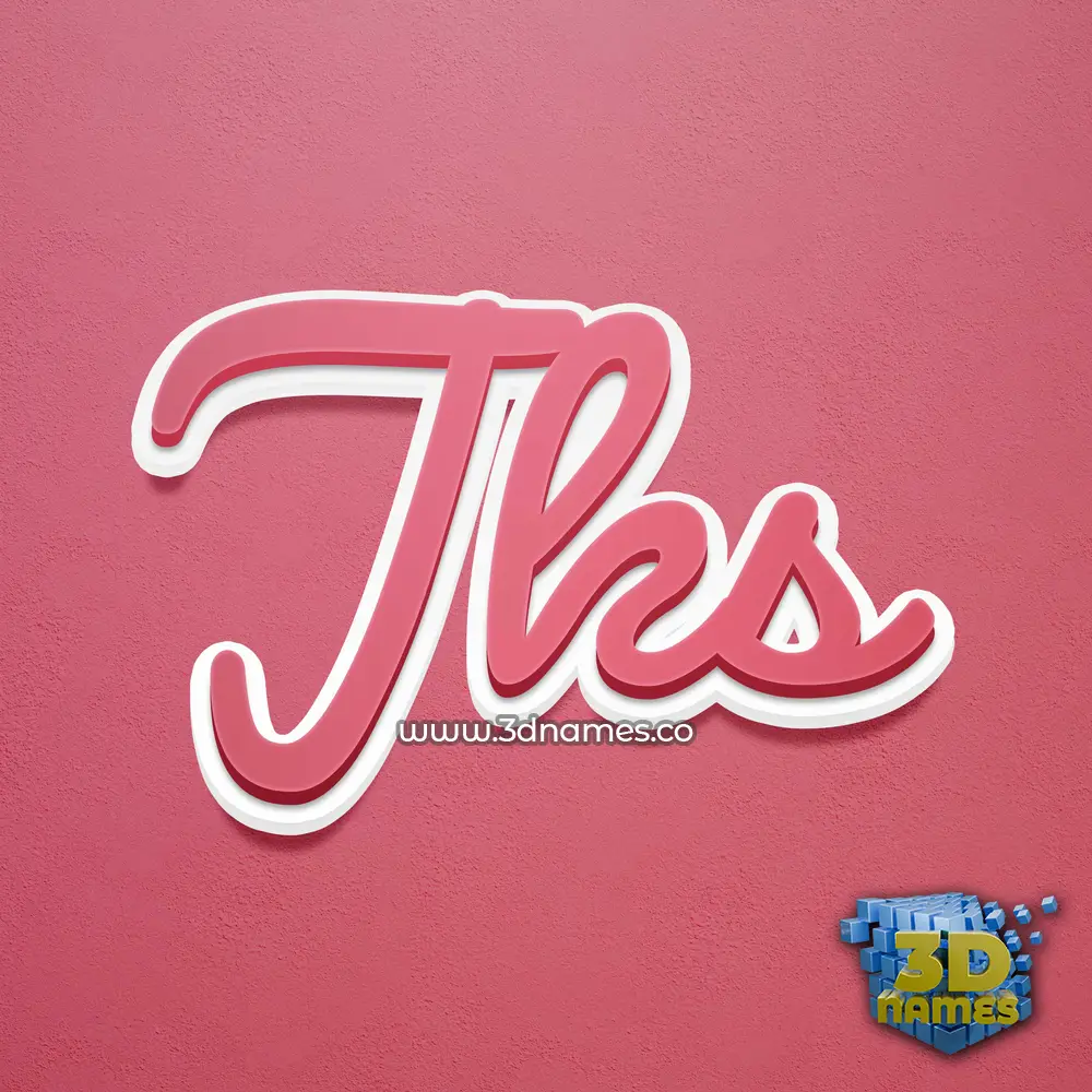 jks in Red Scribble style - 3D name wallpaper