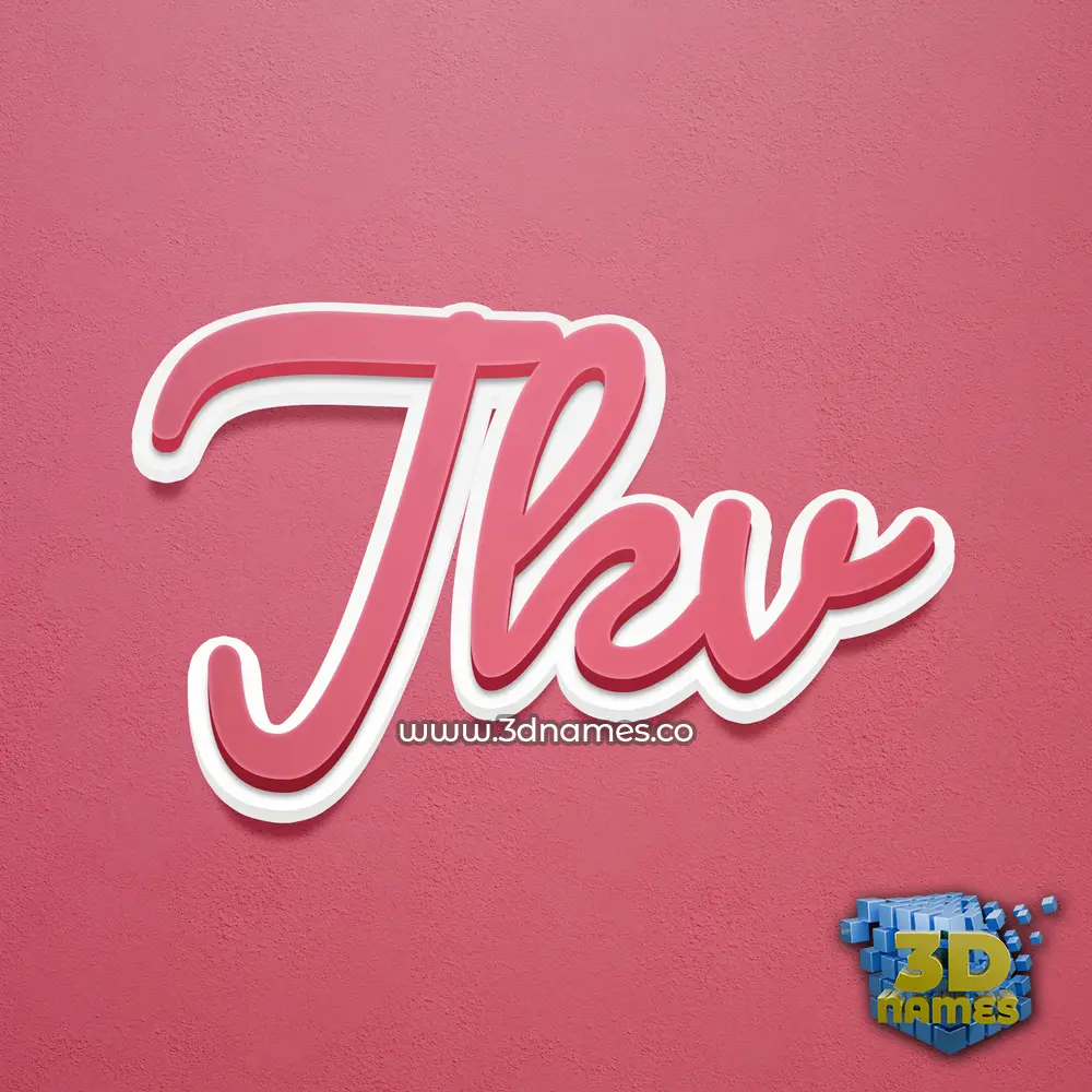 jkv in Red Scribble style - 3D name wallpaper
