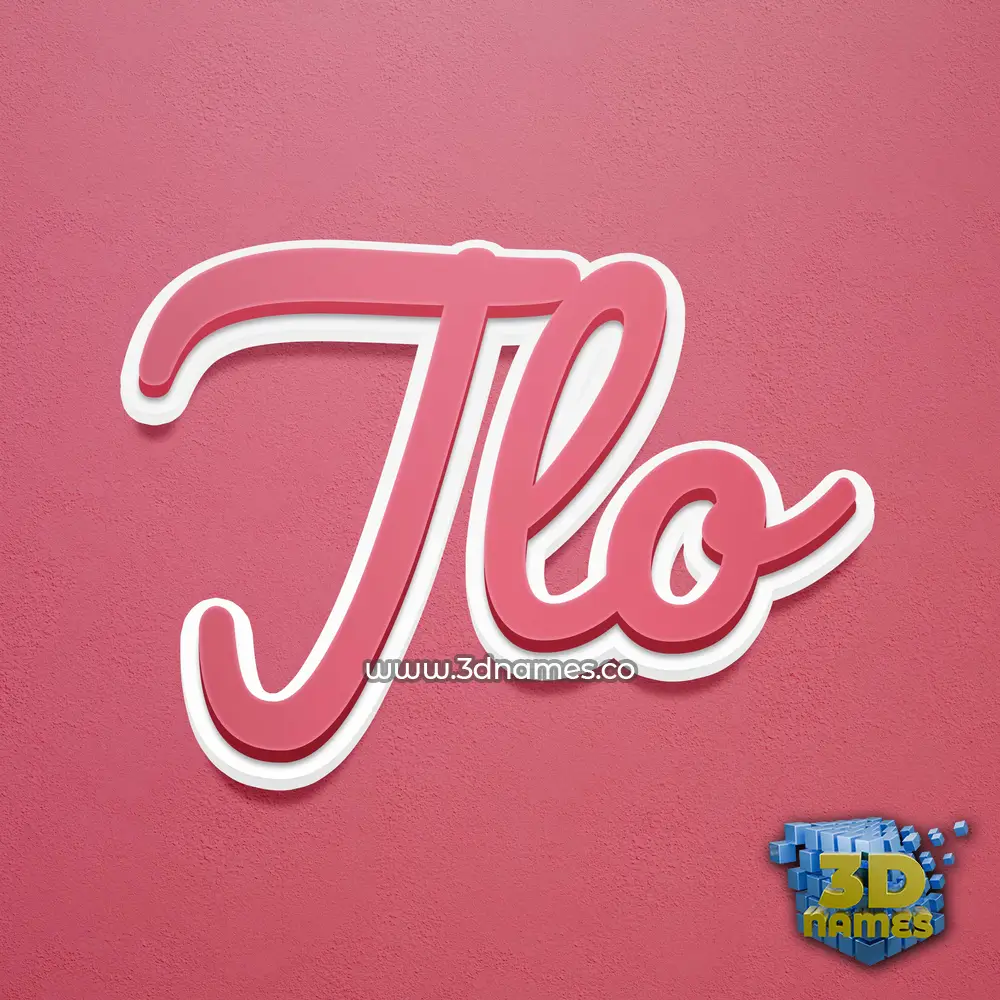 jlo in Red Scribble style - 3D name wallpaper
