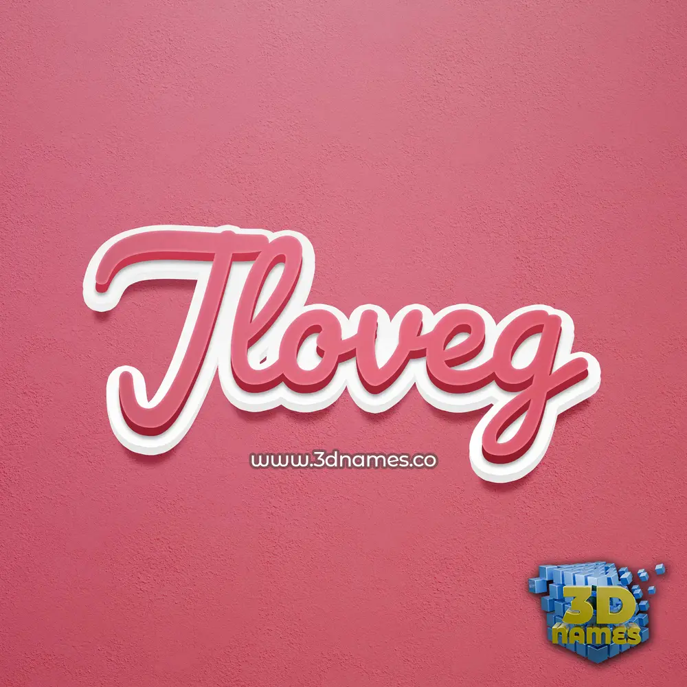 jloveg in Red Scribble style - 3D name wallpaper