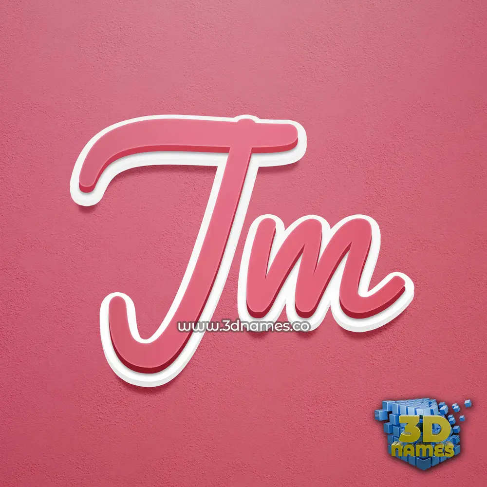 jm in Red Scribble style - 3D name wallpaper