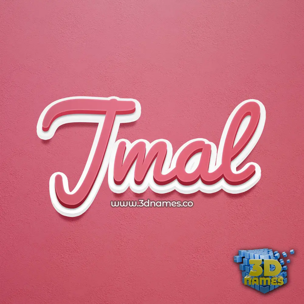 jmal in Red Scribble style - 3D name wallpaper
