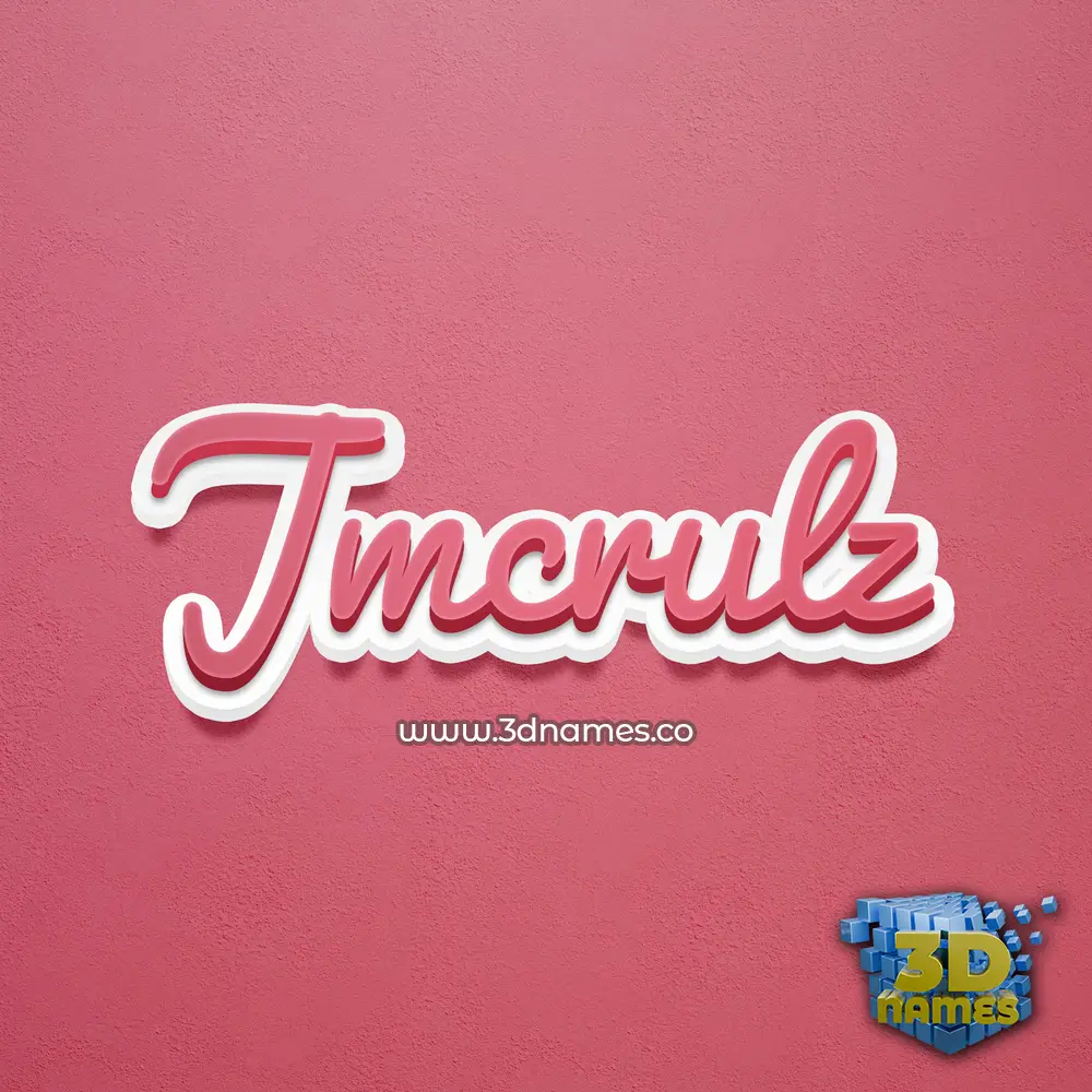 jmcrulz in Red Scribble style - 3D name wallpaper