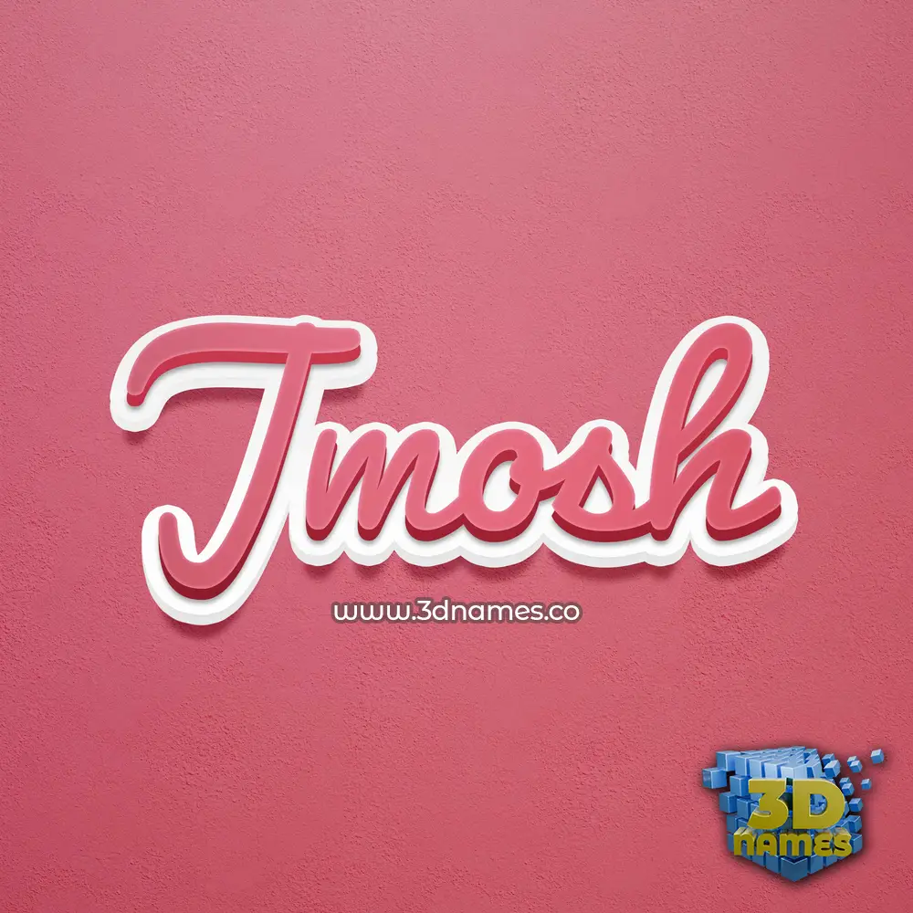 jmosh in Red Scribble style - 3D name wallpaper