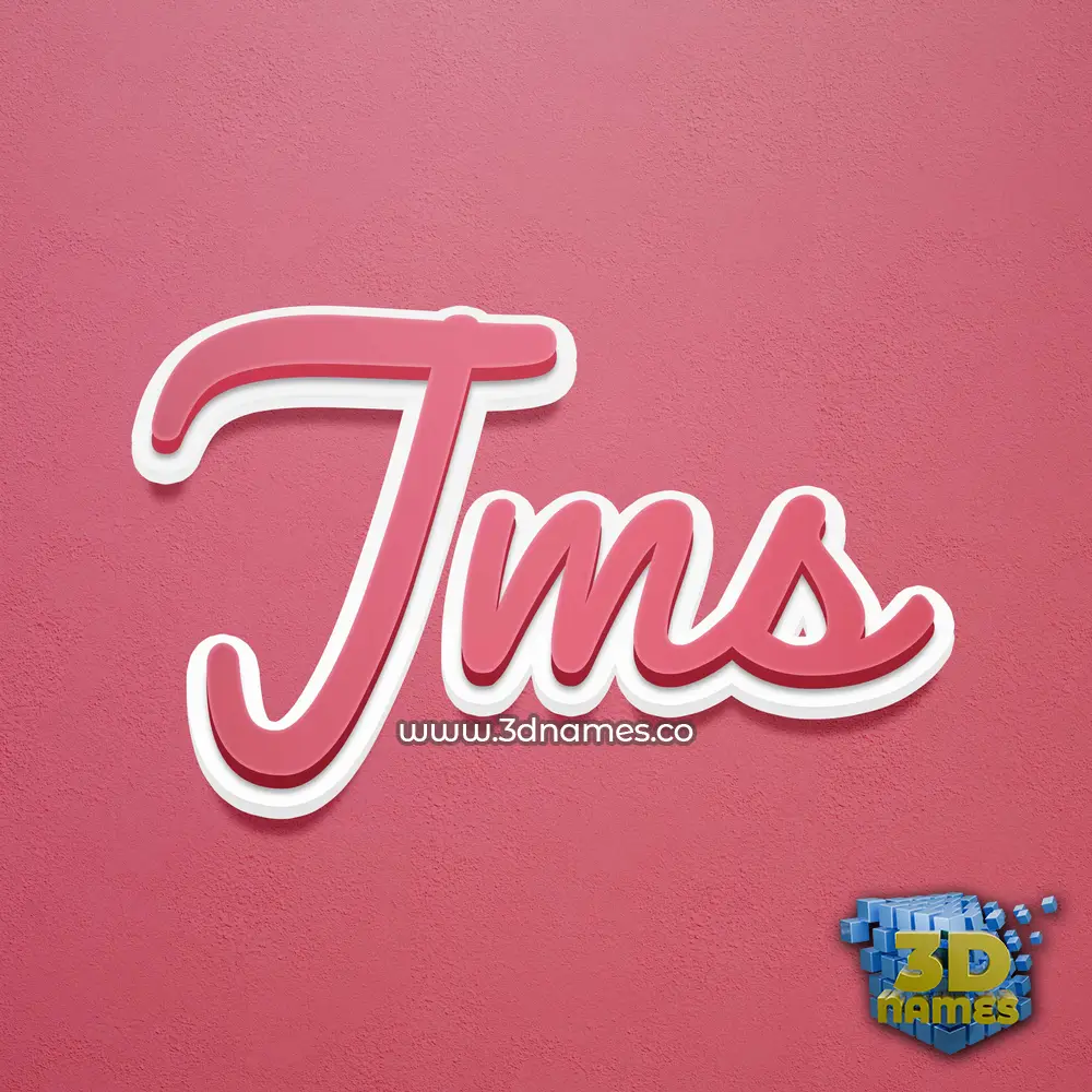 jms in Red Scribble style - 3D name wallpaper