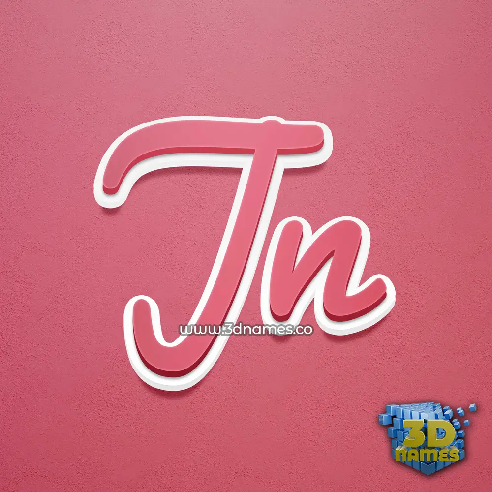 jn in Red Scribble style - 3D name wallpaper