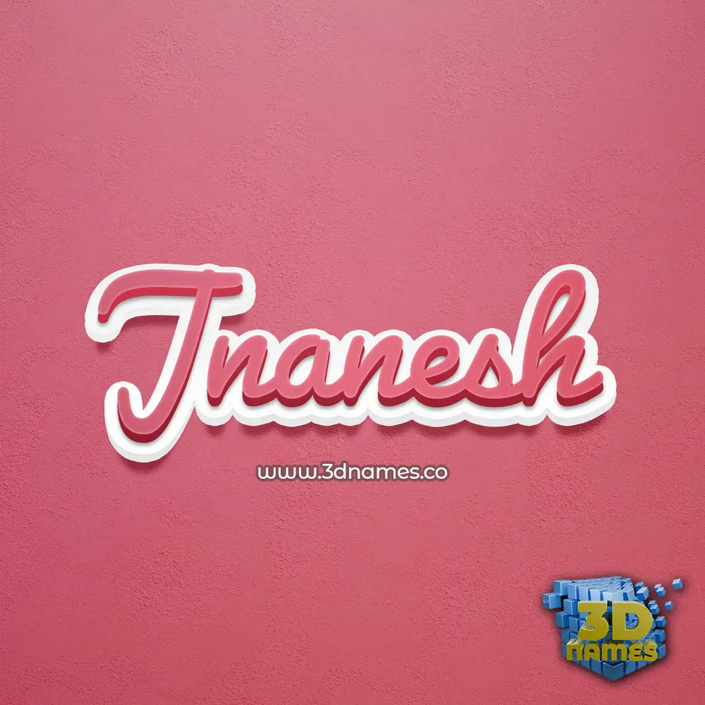 jnanesh in Red Scribble style - 3D name wallpaper