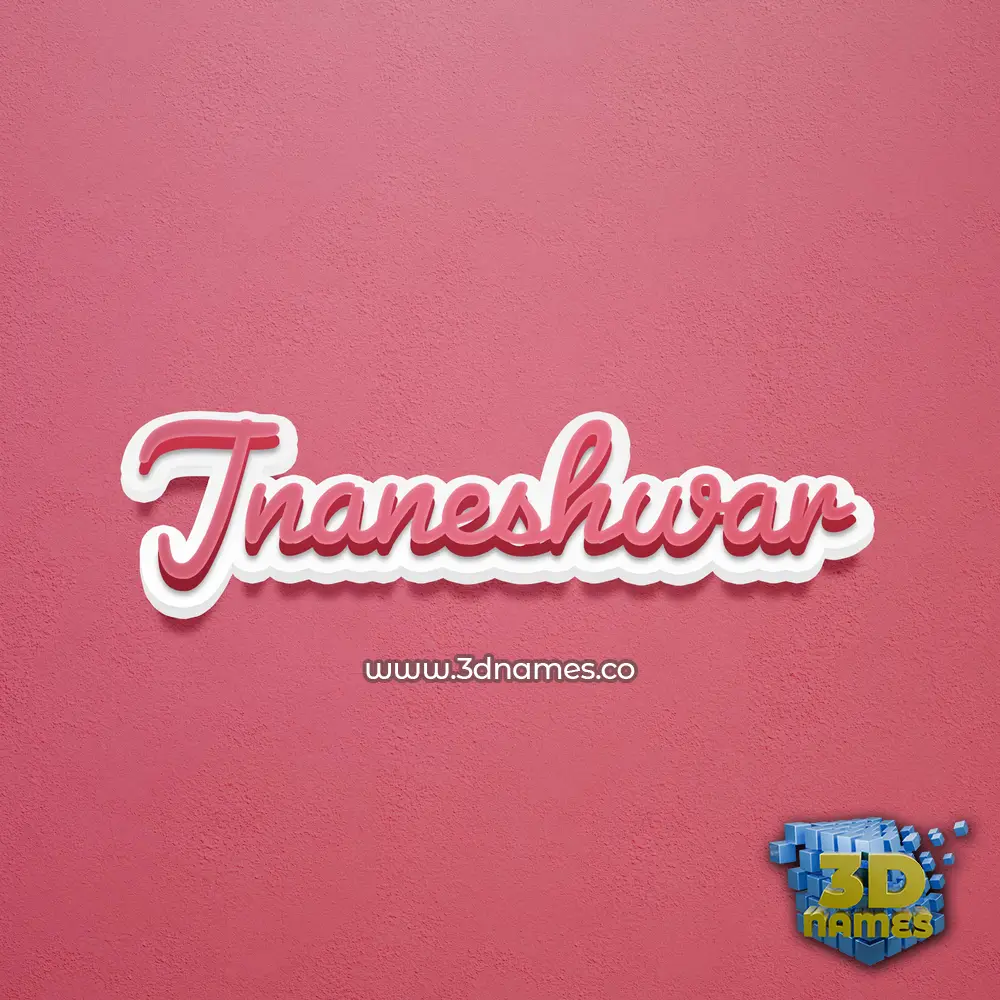 jnaneshwar in Red Scribble style - 3D name wallpaper