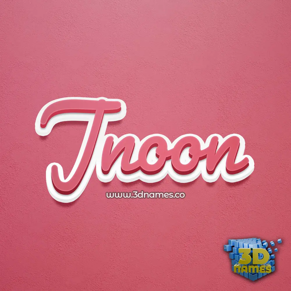 jnoon in Red Scribble style - 3D name wallpaper