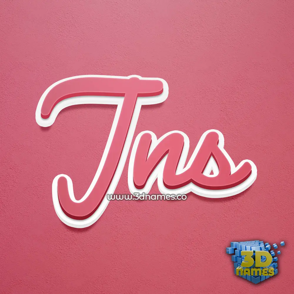 jns in Red Scribble style - 3D name wallpaper