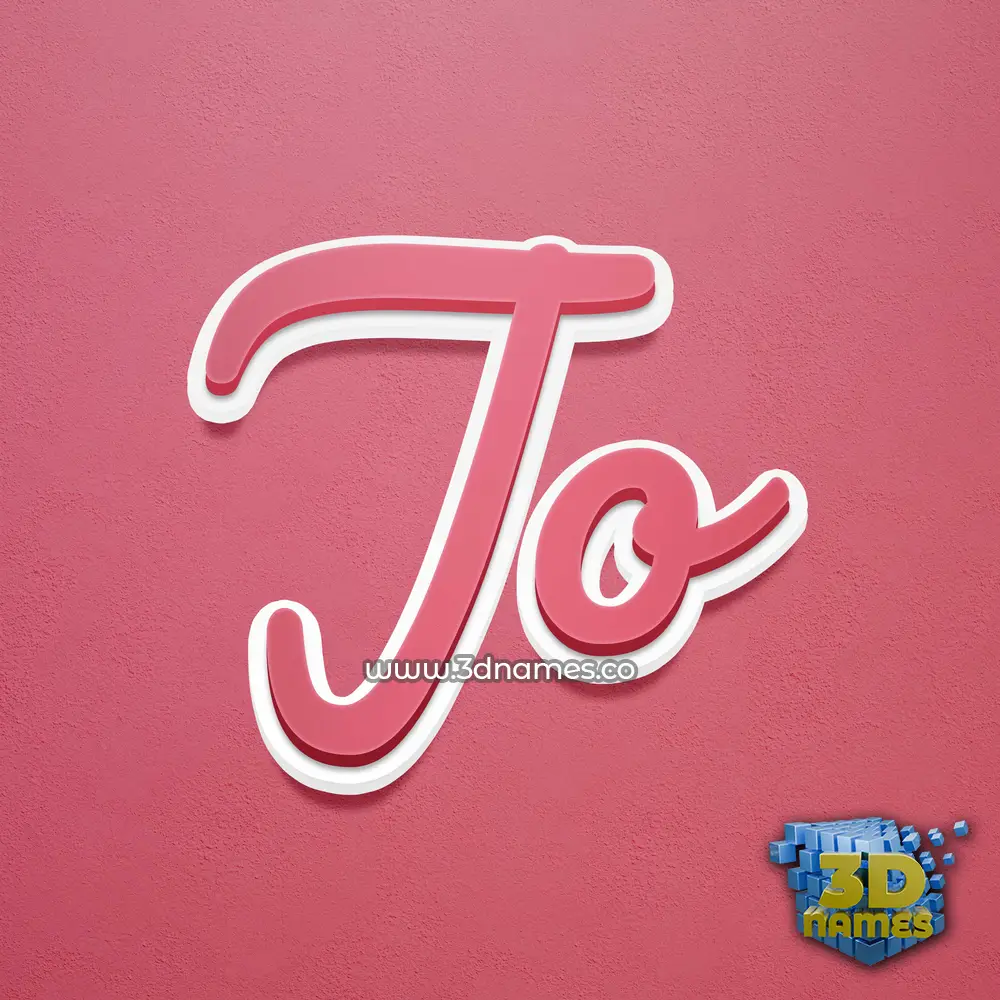 jo in Red Scribble style - 3D name wallpaper