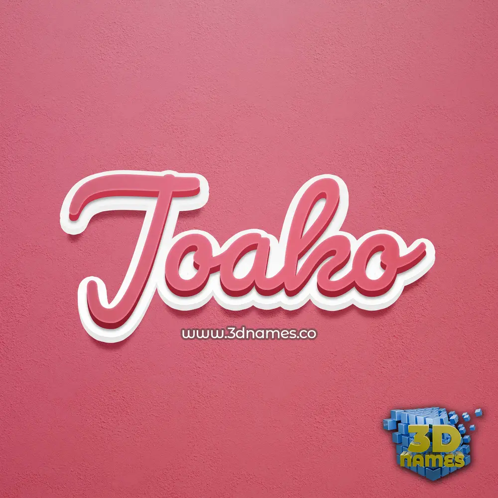 joako in Red Scribble style - 3D name wallpaper