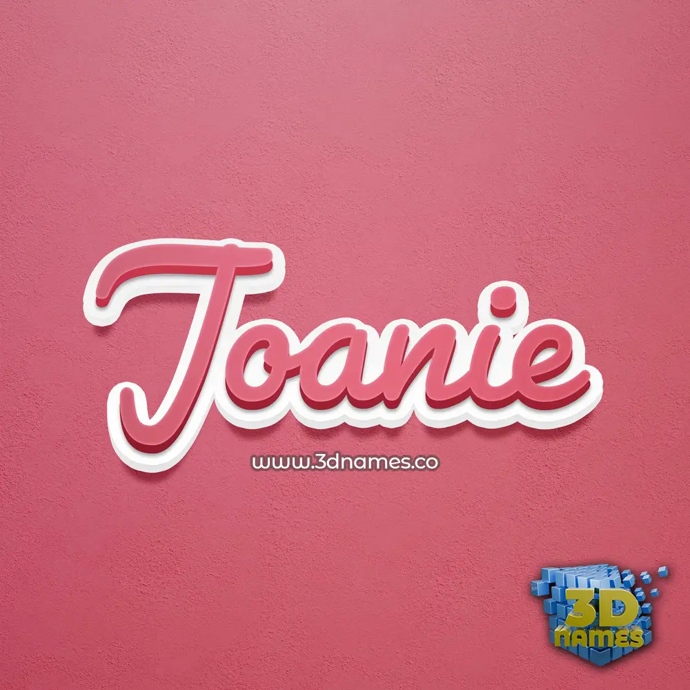 joanie in Red Scribble style - 3D name wallpaper