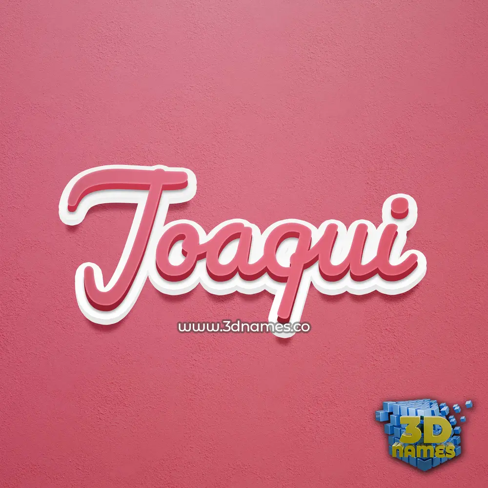 joaqui in Red Scribble style - 3D name wallpaper