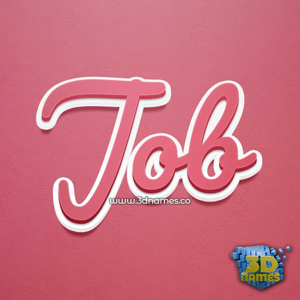 job in Red Scribble style - 3D name wallpaper