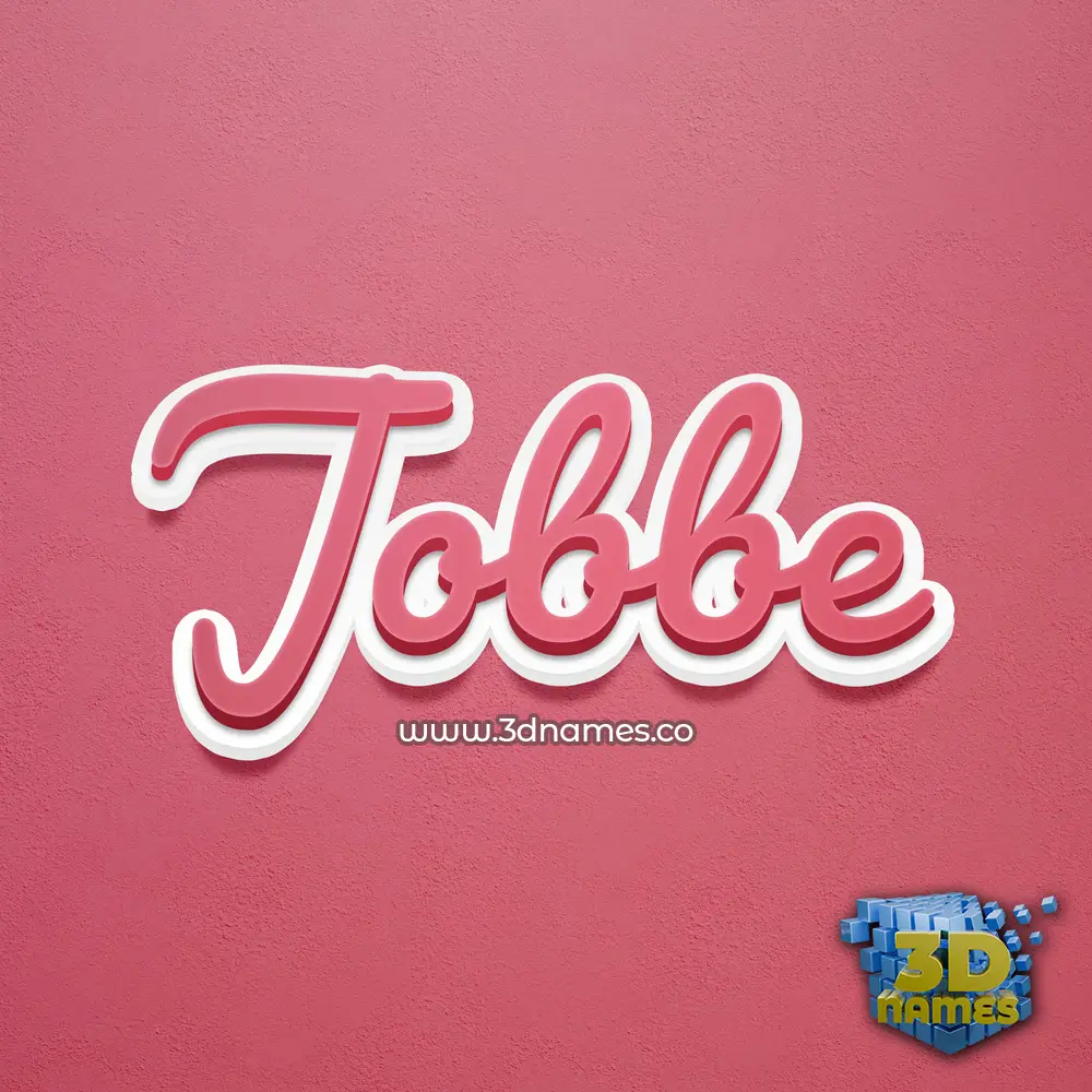 jobbe in Red Scribble style - 3D name wallpaper