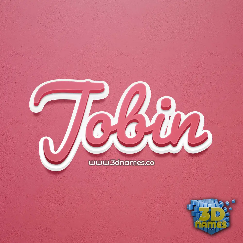 jobin in Red Scribble style - 3D name wallpaper