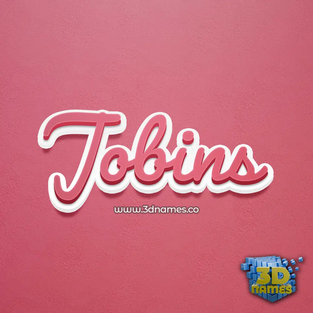 jobins in Red Scribble style - 3D name wallpaper