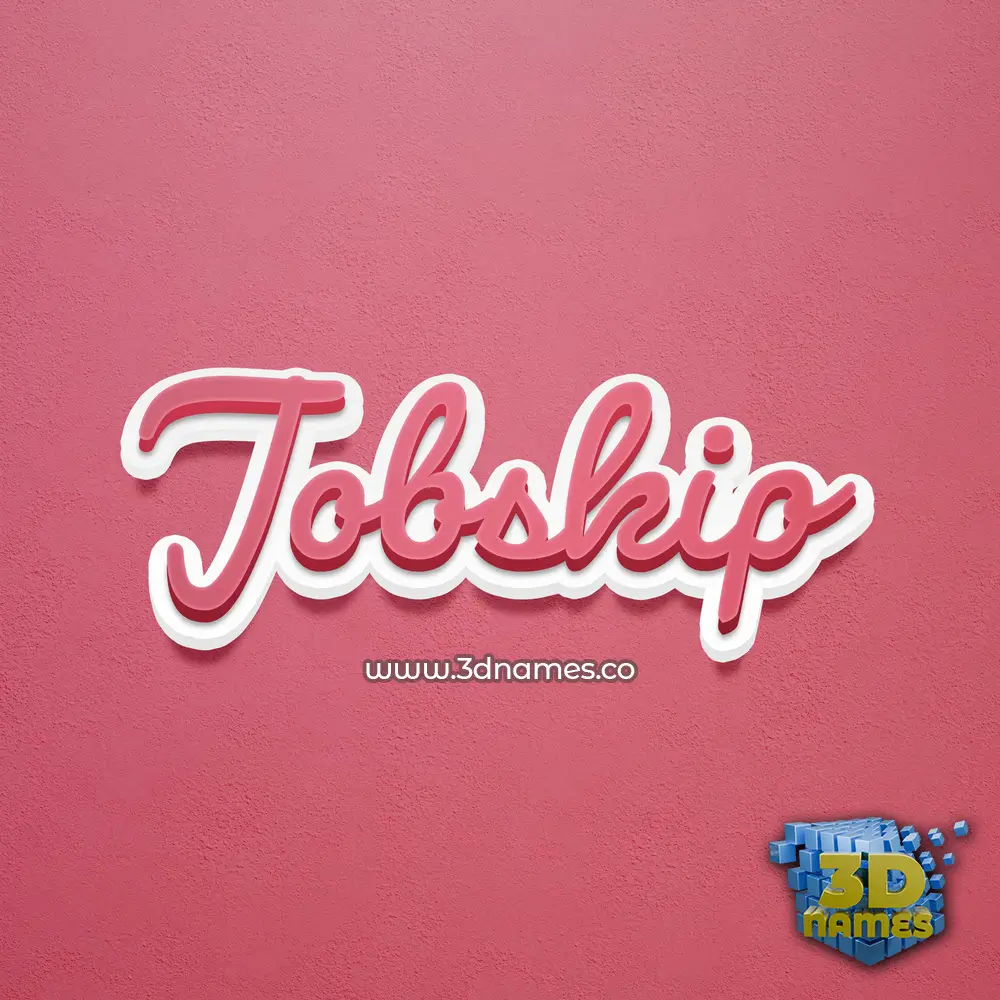jobskip in Red Scribble style - 3D name wallpaper