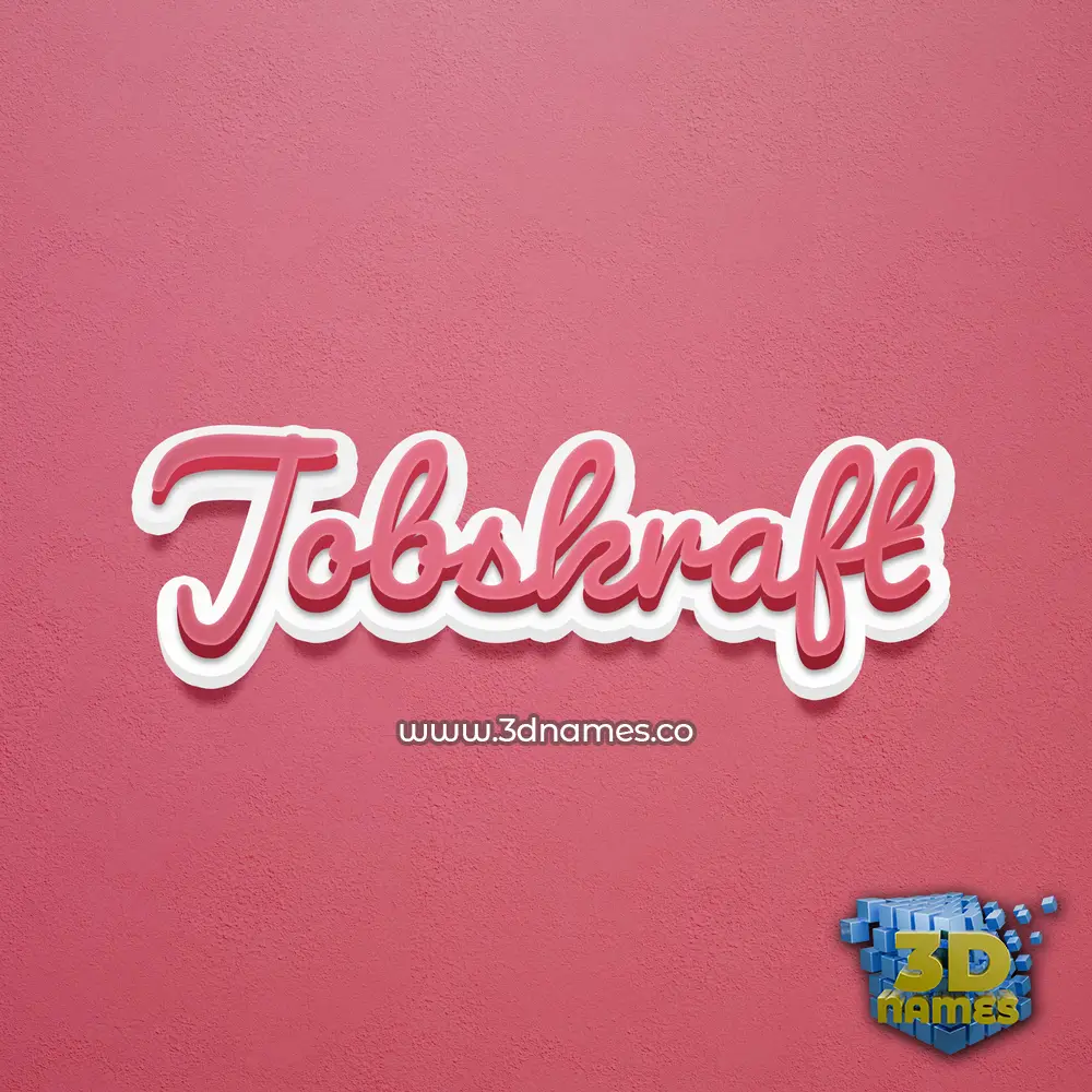 jobskraft in Red Scribble style - 3D name wallpaper