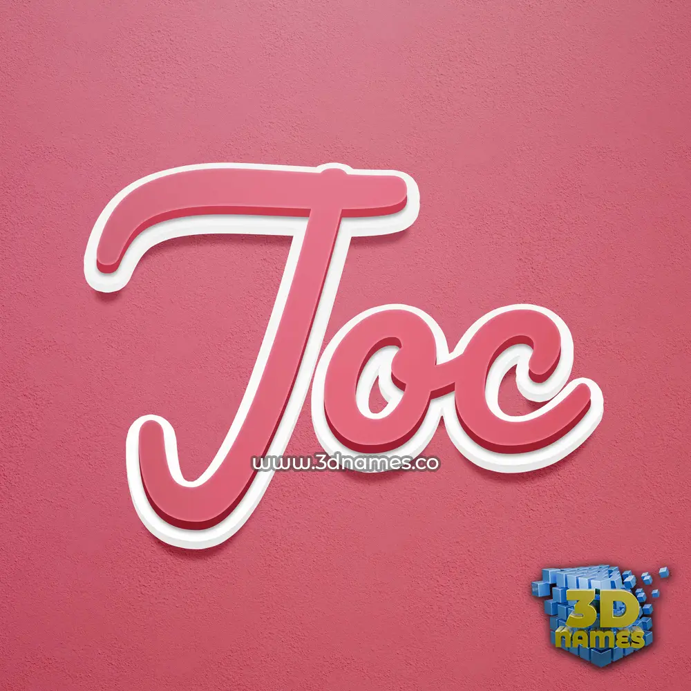 joc in Red Scribble style - 3D name wallpaper