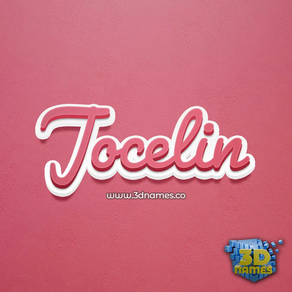 jocelin in Red Scribble style - 3D name wallpaper