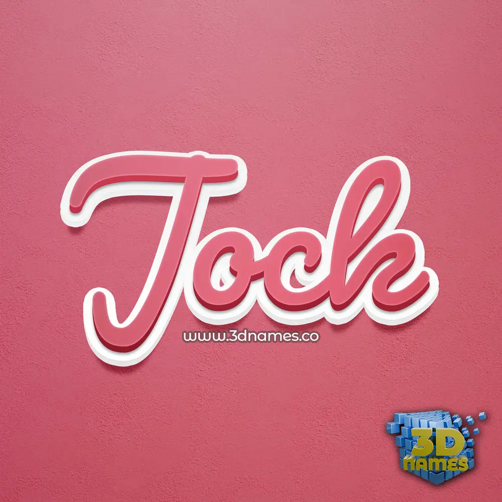 jock in Red Scribble style - 3D name wallpaper