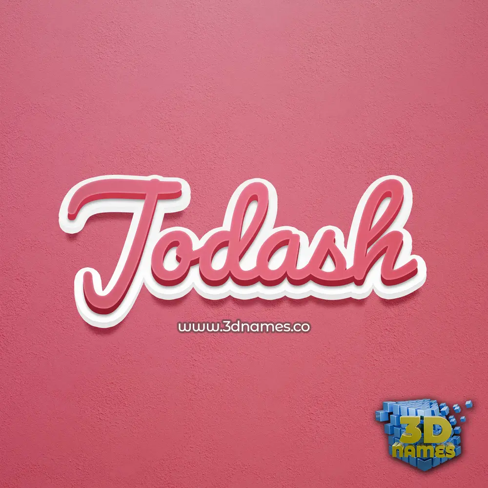 jodash in Red Scribble style - 3D name wallpaper