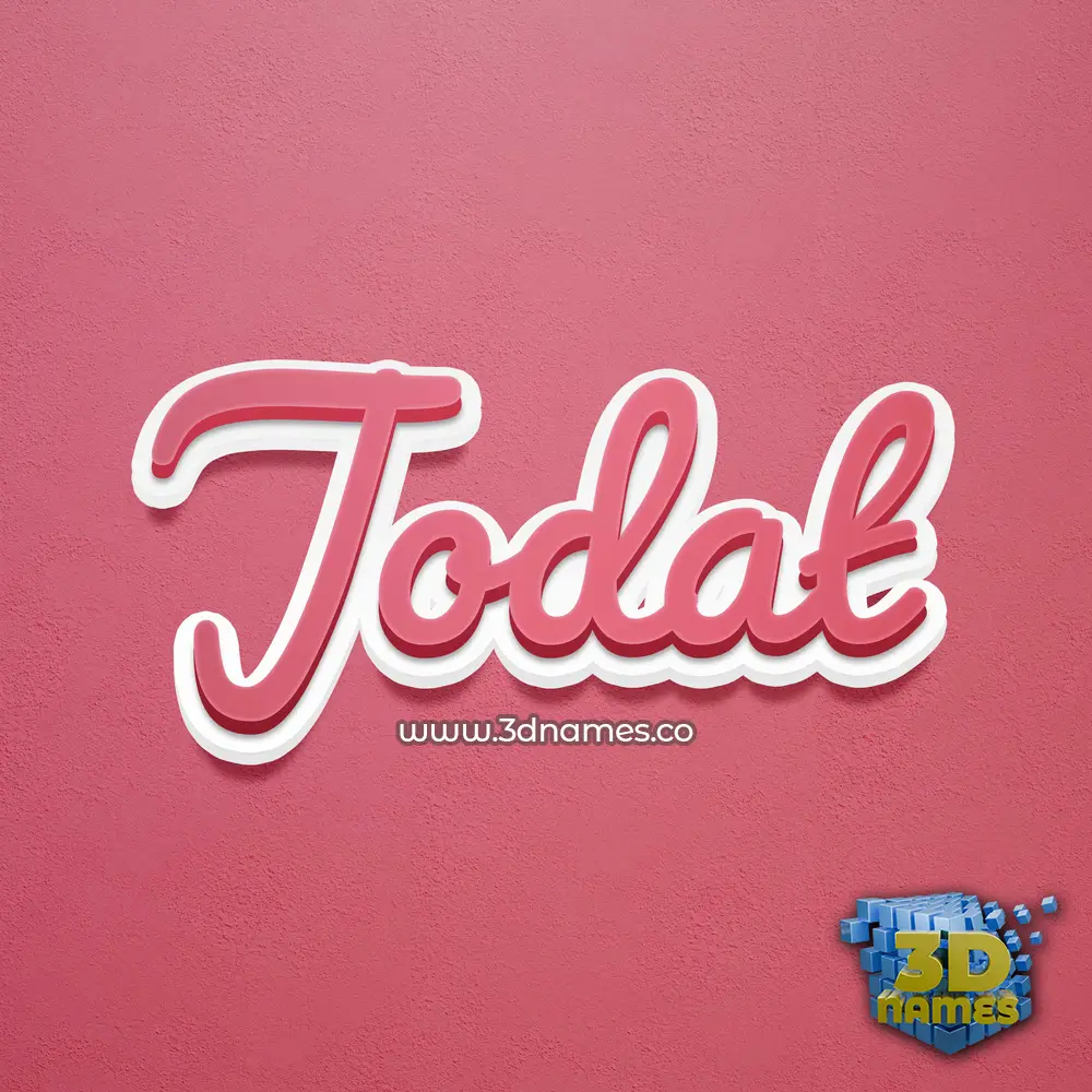 jodat in Red Scribble style - 3D name wallpaper