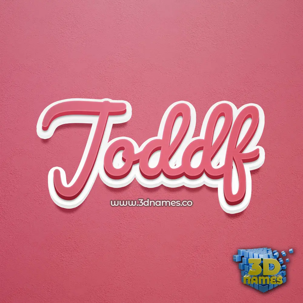 joddf in Red Scribble style - 3D name wallpaper