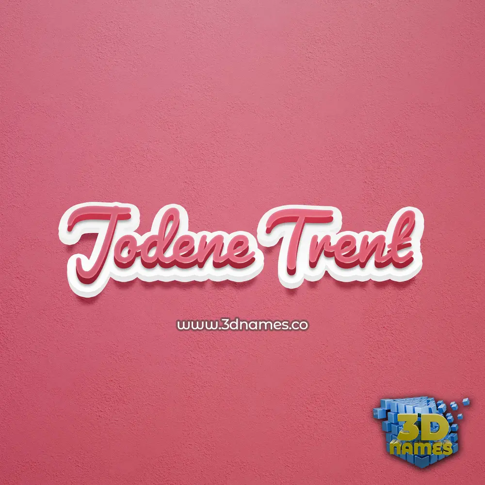 jodene trent in Red Scribble style - 3D name wallpaper