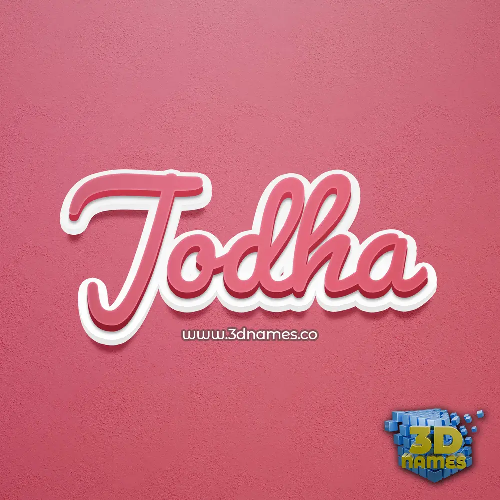 jodha in Red Scribble style - 3D name wallpaper