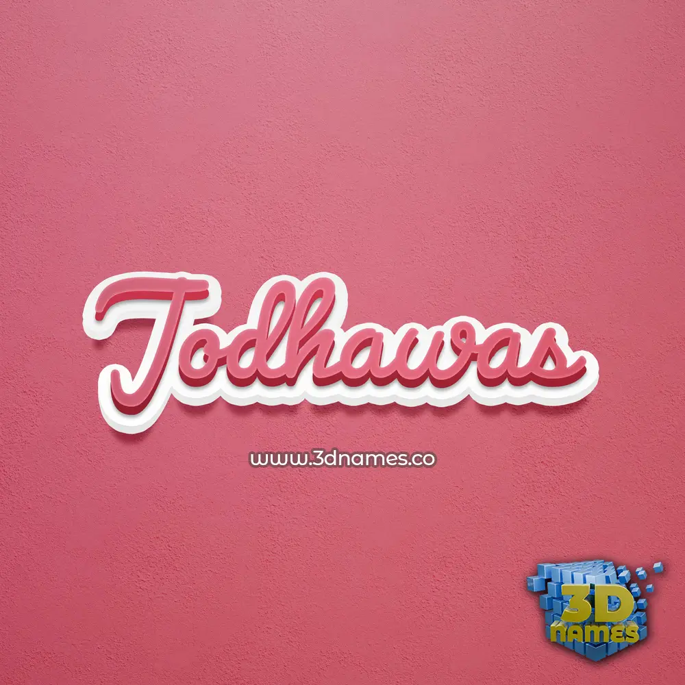 jodhawas in Red Scribble style - 3D name wallpaper